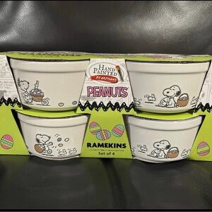 Peanuts White and Black Ramekins Set of 4